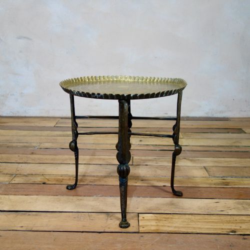 an 18th century small moorish brass tray top folding table - CATEGORY: ANTIQUE MISCELLANEOUS - DATED 18TH CENTURY