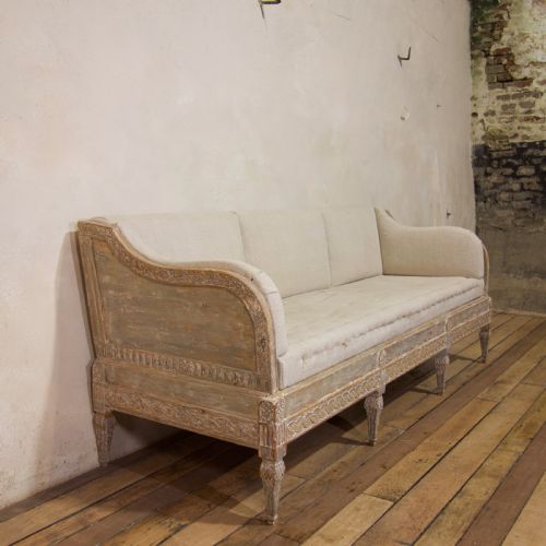 A GUSTAVIAN PERIOD SWEDISH TRGSOFFA SOFA ORIGINAL PAINTED - ADDITIONAL PHOTO 4