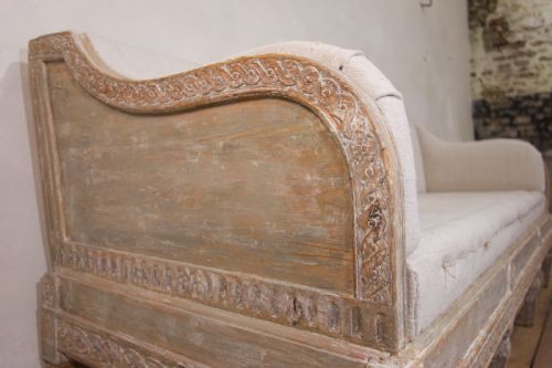 A GUSTAVIAN PERIOD SWEDISH TRGSOFFA SOFA ORIGINAL PAINTED - ADDITIONAL PHOTO 6