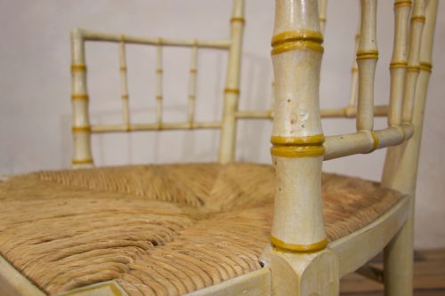 A REGENCY FAUX BAMBOO PAINTED OPEN ARMCHAIR - ADDITIONAL PHOTO 2