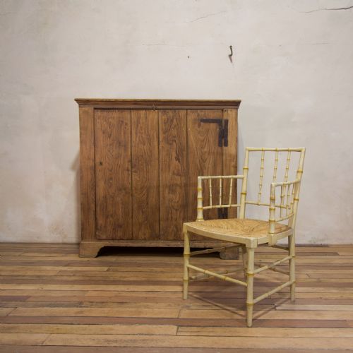 A REGENCY FAUX BAMBOO PAINTED OPEN ARMCHAIR - ADDITIONAL PHOTO 3