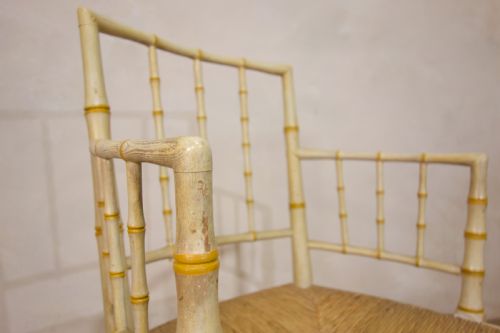 A REGENCY FAUX BAMBOO PAINTED OPEN ARMCHAIR - ADDITIONAL PHOTO 10