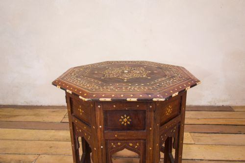 A LATE 19TH CENTURY INDIAN HOSHIARPUR OCCASIONAL OCTAGONAL TABLE - ADDITIONAL PHOTO 1
