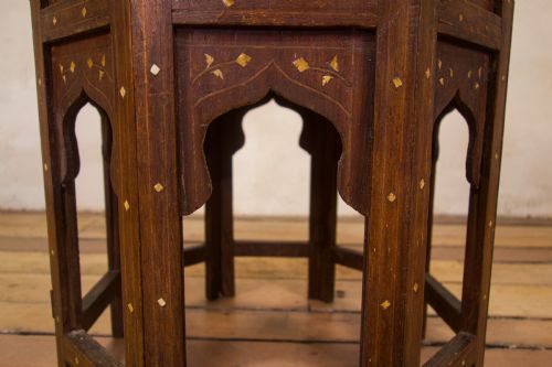 A LATE 19TH CENTURY INDIAN HOSHIARPUR OCCASIONAL OCTAGONAL TABLE - ADDITIONAL PHOTO 4