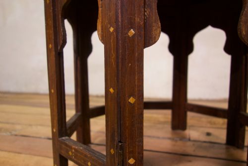 A LATE 19TH CENTURY INDIAN HOSHIARPUR OCCASIONAL OCTAGONAL TABLE - ADDITIONAL PHOTO 8