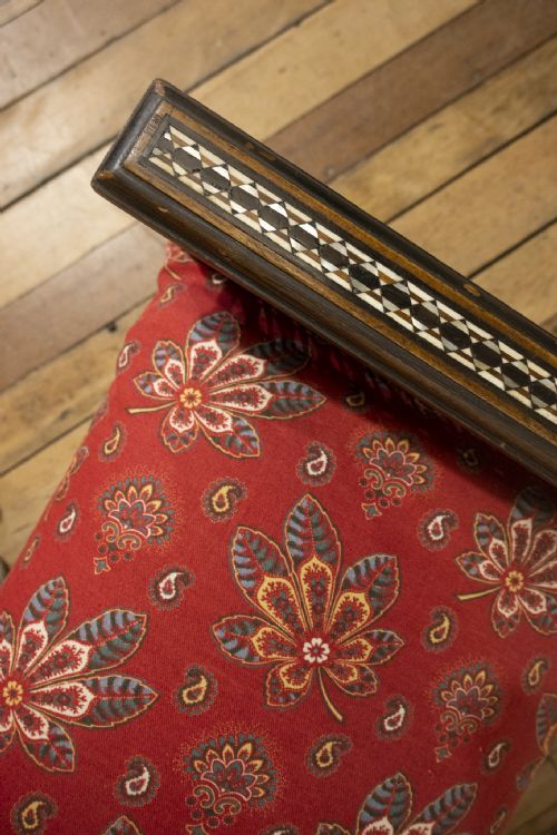 AN EARLY 20TH CENTURY MOORISH ROSEWOOD WINDOW SEAT BENCH - ADDITIONAL PHOTO 6
