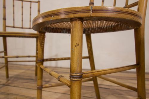 A PAIR OF LATE 19TH CENTURY PAINTED FAUX BAMBOO SIDE CHAIRS - ADDITIONAL PHOTO 2