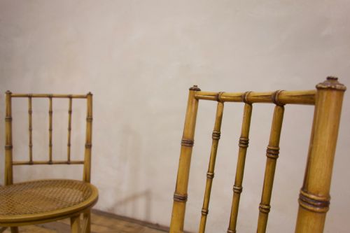 A PAIR OF LATE 19TH CENTURY PAINTED FAUX BAMBOO SIDE CHAIRS - ADDITIONAL PHOTO 5