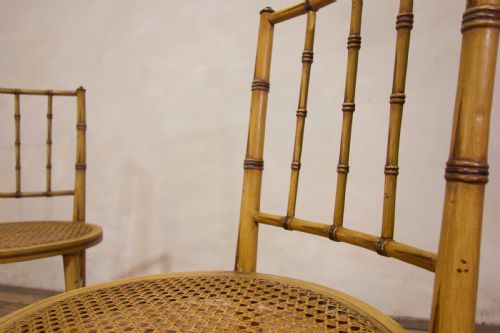 A PAIR OF LATE 19TH CENTURY PAINTED FAUX BAMBOO SIDE CHAIRS - ADDITIONAL PHOTO 6