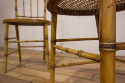 A PAIR OF LATE 19TH CENTURY PAINTED FAUX BAMBOO SIDE CHAIRS - ADDITIONAL PHOTO 10