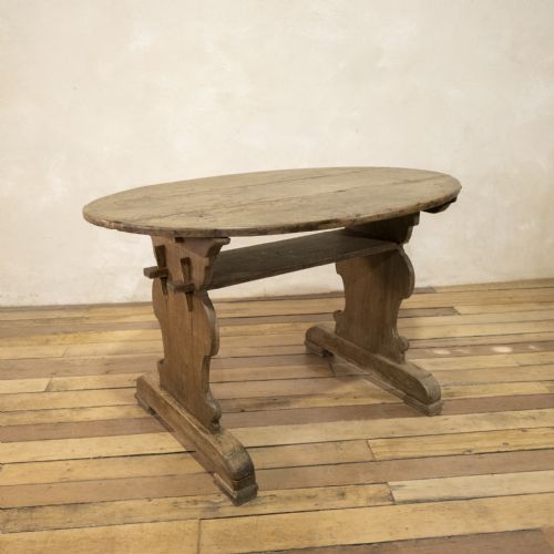 AN 18TH CENTURY OVAL SWEDISH BOCKBOARD TABLE WALNUT - ADDITIONAL PHOTO 10