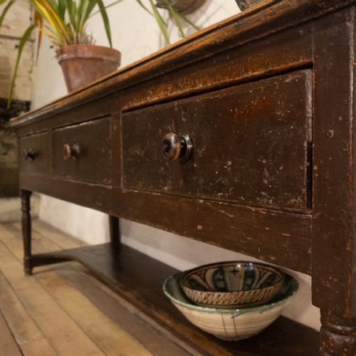 18TH CENTURY WEST COUNTRY PAINTED POTBOARD DRESSER BASE - ADDITIONAL PHOTO 14