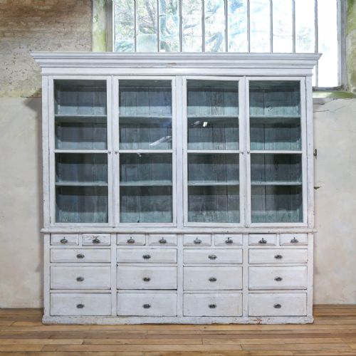 19TH CENTURY FRENCH PAINTED GLAZED BIBLIOTHQUE CABINET BOOKCASE - ADDITIONAL PHOTO 1