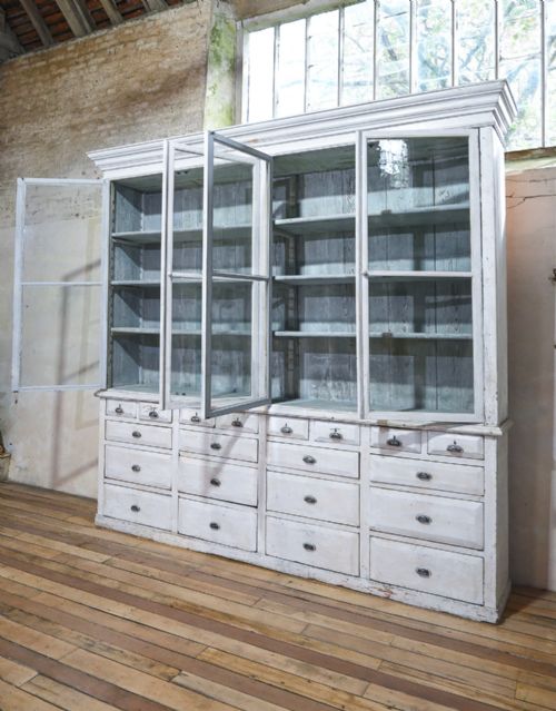 19TH CENTURY FRENCH PAINTED GLAZED BIBLIOTHQUE CABINET BOOKCASE - ADDITIONAL PHOTO 5