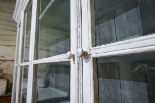 19TH CENTURY FRENCH PAINTED GLAZED BIBLIOTHQUE CABINET BOOKCASE - ADDITIONAL PHOTO 8
