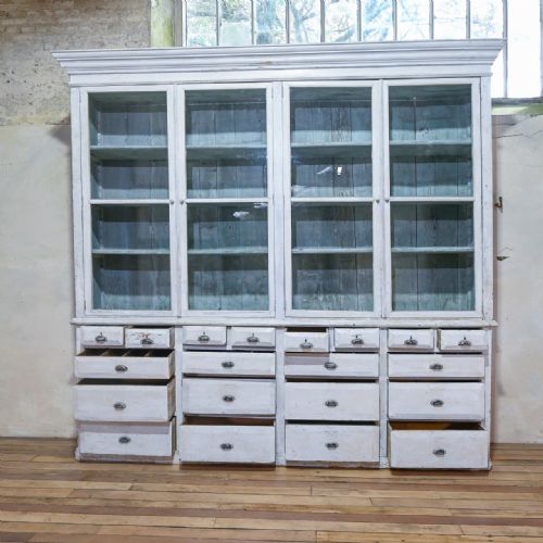 19TH CENTURY FRENCH PAINTED GLAZED BIBLIOTHQUE CABINET BOOKCASE - ADDITIONAL PHOTO 11