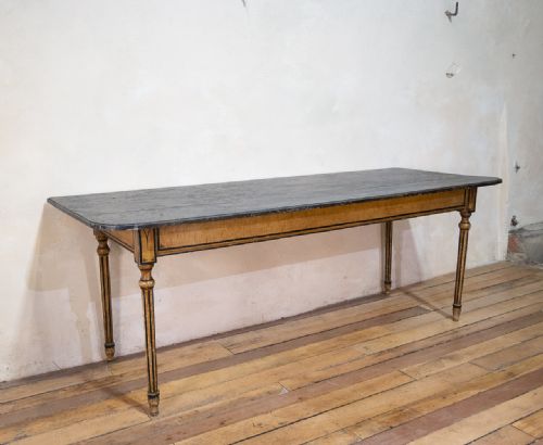 18TH CENTURY FAUX QUILTED MAPLE PAINTED SWEDISH FARMHOUSE TABLE - ADDITIONAL PHOTO 11