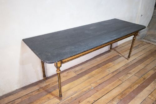 18TH CENTURY FAUX QUILTED MAPLE PAINTED SWEDISH FARMHOUSE TABLE - ADDITIONAL PHOTO 3