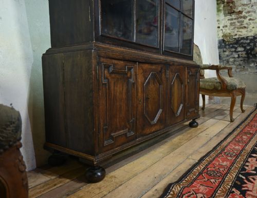 LATE 19TH CENTURY GLAZED BOOKCASE MANNER OF SAMUEL PEPYS - ADDITIONAL PHOTO 4