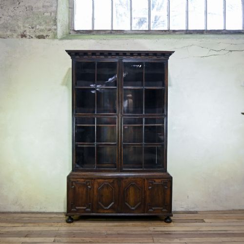 LATE 19TH CENTURY GLAZED BOOKCASE MANNER OF SAMUEL PEPYS - ADDITIONAL PHOTO 6