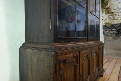 LATE 19TH CENTURY GLAZED BOOKCASE MANNER OF SAMUEL PEPYS - ADDITIONAL PHOTO 10