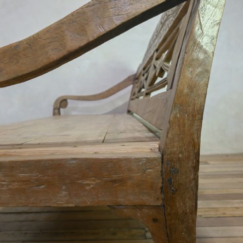 A LARGE 19TH CENTURY ANGLO INDIAN TEAK BENCH - ADDITIONAL PHOTO 12