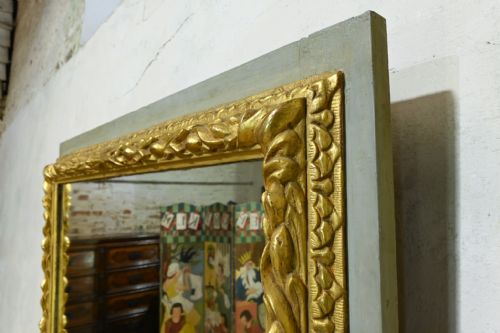 A SQUARE 18TH CENTURY SWEDISH PAINTED OVERMANTEL MIRROR - ADDITIONAL PHOTO 10