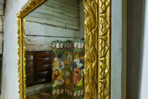 A SQUARE 18TH CENTURY SWEDISH PAINTED OVERMANTEL MIRROR - ADDITIONAL PHOTO 11