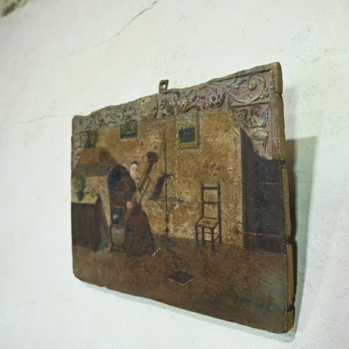 AN EARLY 19TH CENTURY OIL ON BOARD PAINTING - ADDITIONAL PHOTO 7