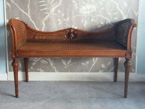 french window seat bench - CATEGORY: ANTIQUE FURNITURE - DATED 1910