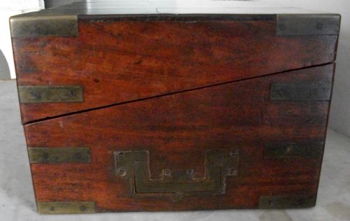 RARE MILITARY CAMPAIGN CAPTAIN'S WRITING SLOPE - ADDITIONAL PHOTO 7