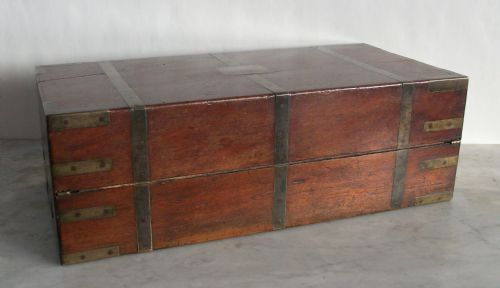 RARE MILITARY CAMPAIGN CAPTAIN'S WRITING SLOPE - ADDITIONAL PHOTO 9