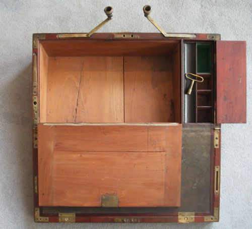 RARE MILITARY CAMPAIGN CAPTAIN'S WRITING SLOPE - ADDITIONAL PHOTO 10