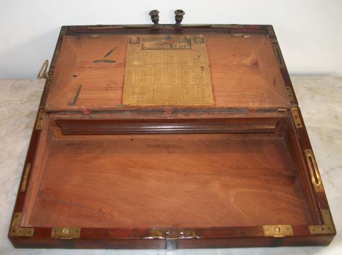 RARE MILITARY CAMPAIGN CAPTAIN'S WRITING SLOPE - ADDITIONAL PHOTO 13