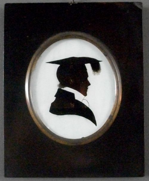 ANTIQUE SILHOUETTE MINIATURE OF A GRADUATE - ADDITIONAL PHOTO 1
