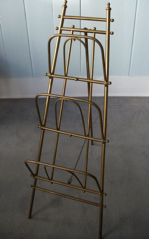 easel brass magazine rack - CATEGORY: ANTIQUE MISCELLANEOUS - DATED VICTORIAN