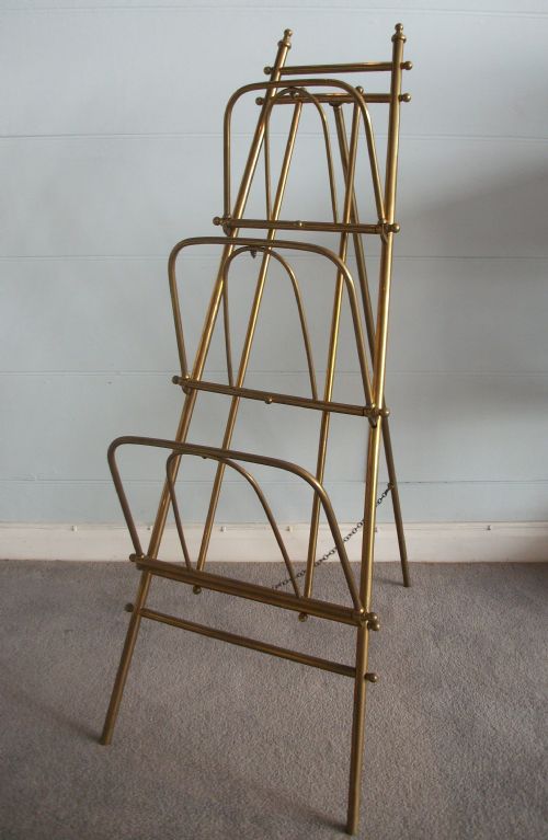 EASEL BRASS MAGAZINE RACK - ADDITIONAL PHOTO 1