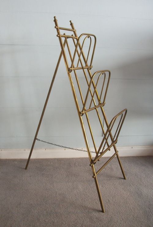 EASEL BRASS MAGAZINE RACK - ADDITIONAL PHOTO 2