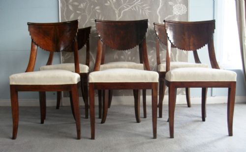 RARE DESIGN ITALIAN WALNUT CHAIRS GROUP OF SIX - ADDITIONAL PHOTO 14
