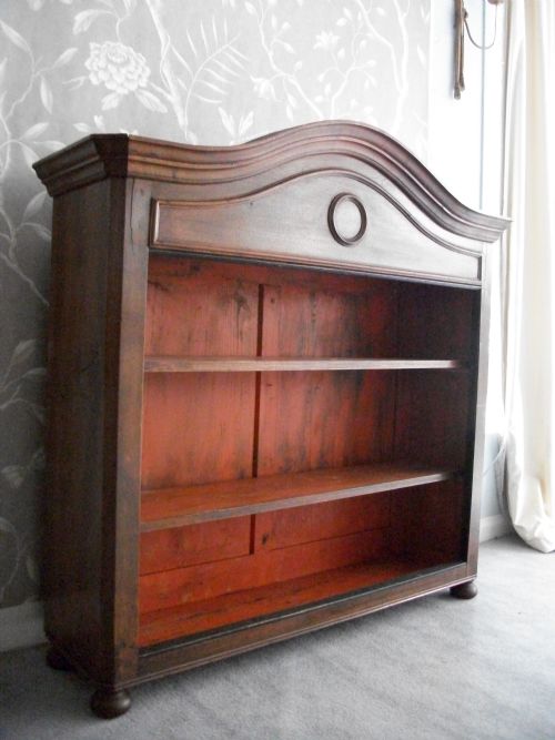 walnut open bookcase - CATEGORY: ANTIQUE BOOKCASES - DATED 19TH CENTURY