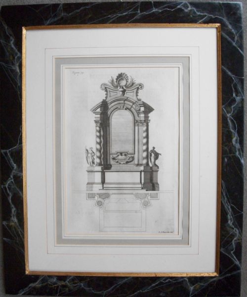 TEN ITALIAN PRINTS FROM PROSPETTIVA DE PITTORI ET ARCHITETTI IN BEAUTIFUL FAUX MARBLE STONE FRAMES - ADDITIONAL PHOTO 2