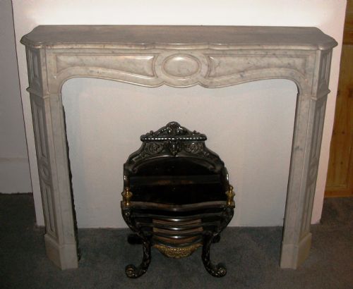 a 19th century french louis xv pompadour marble fireplace - CATEGORY: ANTIQUE FIREPLACES - DATED 19TH CENTURY