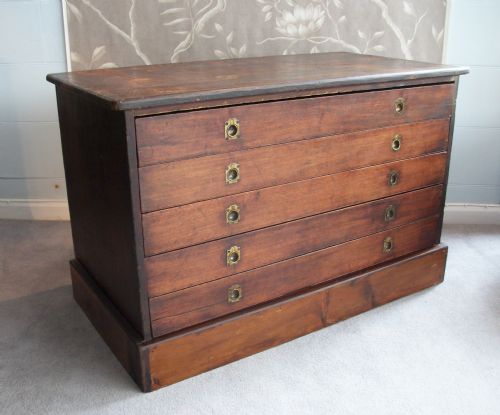 19th century architects plan chest - CATEGORY: ANTIQUE CHEST OF DRAWERS - DATED 19TH CENTURY