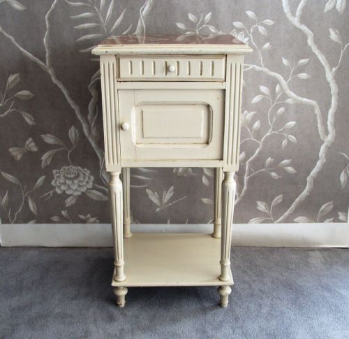 french painted bedside cupboard - CATEGORY: ANTIQUE CABINETS - DATED 1900