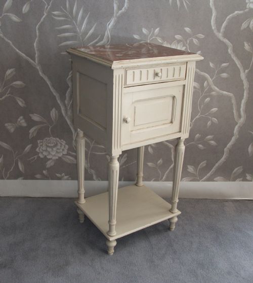 FRENCH PAINTED BEDSIDE CUPBOARD - ADDITIONAL PHOTO 1