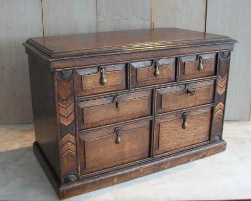 19th century table top cabinet or chest - CATEGORY: ANTIQUE CHEST OF DRAWERS - DATED 19TH CENTURY