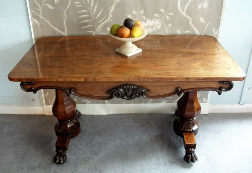 REGENCY ROSEWOOD SOFA TABLE DESK - ADDITIONAL PHOTO 4