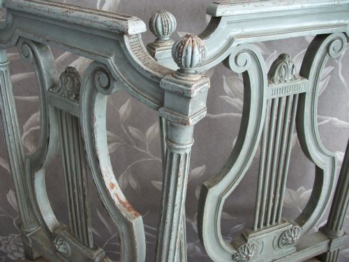 LOUIS XVI FRENCH LYRE BACK CHAIRS PAIR - ADDITIONAL PHOTO 10