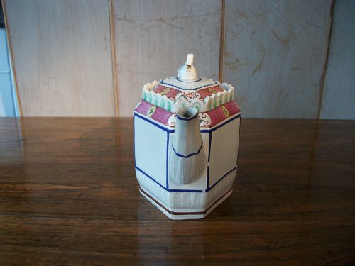 RARE OCTAGONAL PEARLWARE TEAPOT - ADDITIONAL PHOTO 2