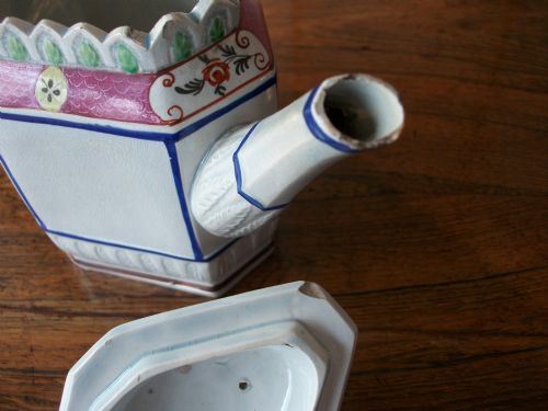 RARE OCTAGONAL PEARLWARE TEAPOT - ADDITIONAL PHOTO 7